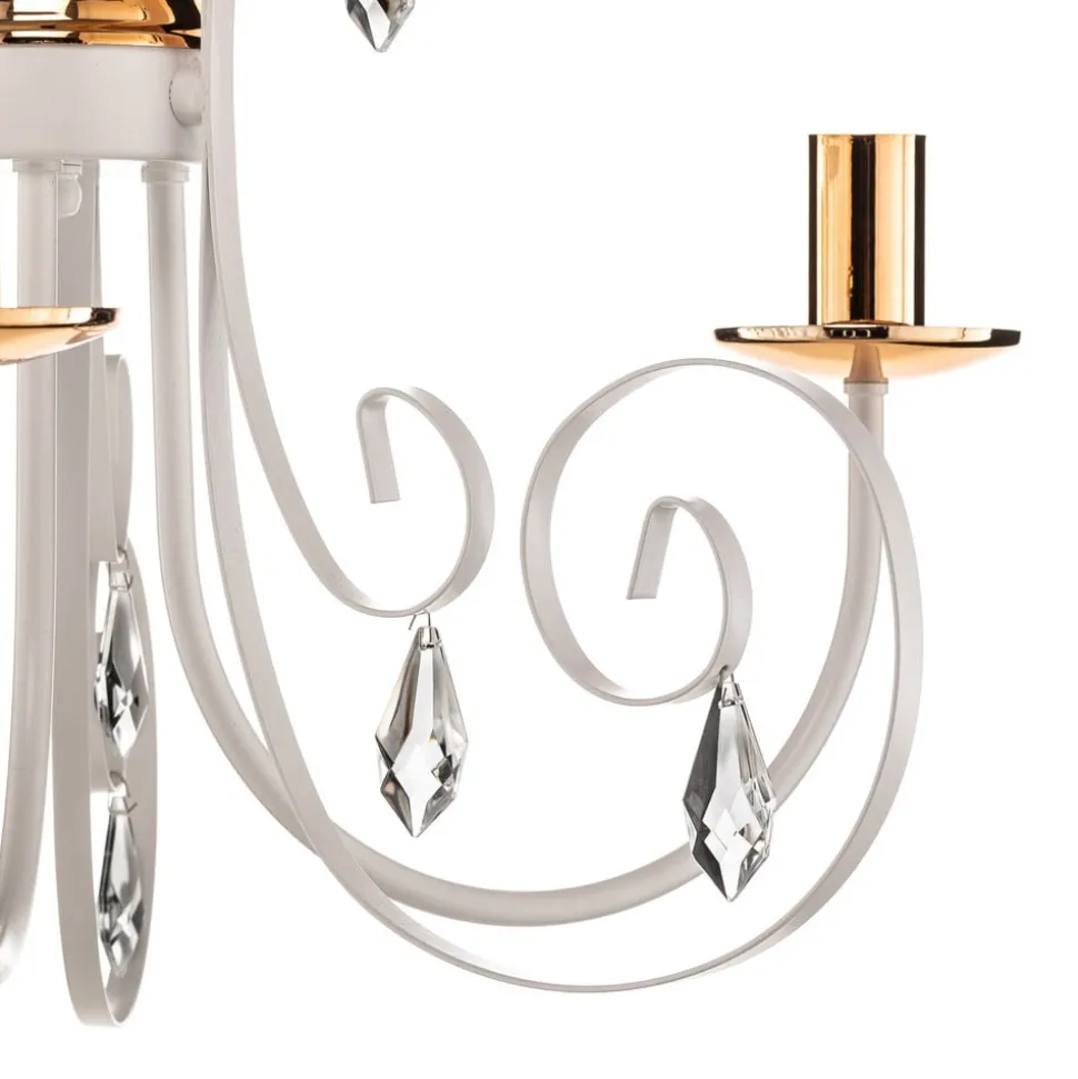 Kroonluchter Foreman 3-lamps, wit-koper