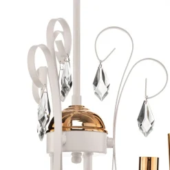 Kroonluchter Foreman 3-lamps, wit-koper