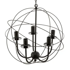 Kroonluchter Globe 5-lamps zwart