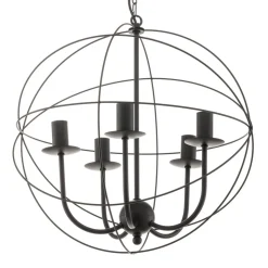 Kroonluchter Globe 5-lamps zwart