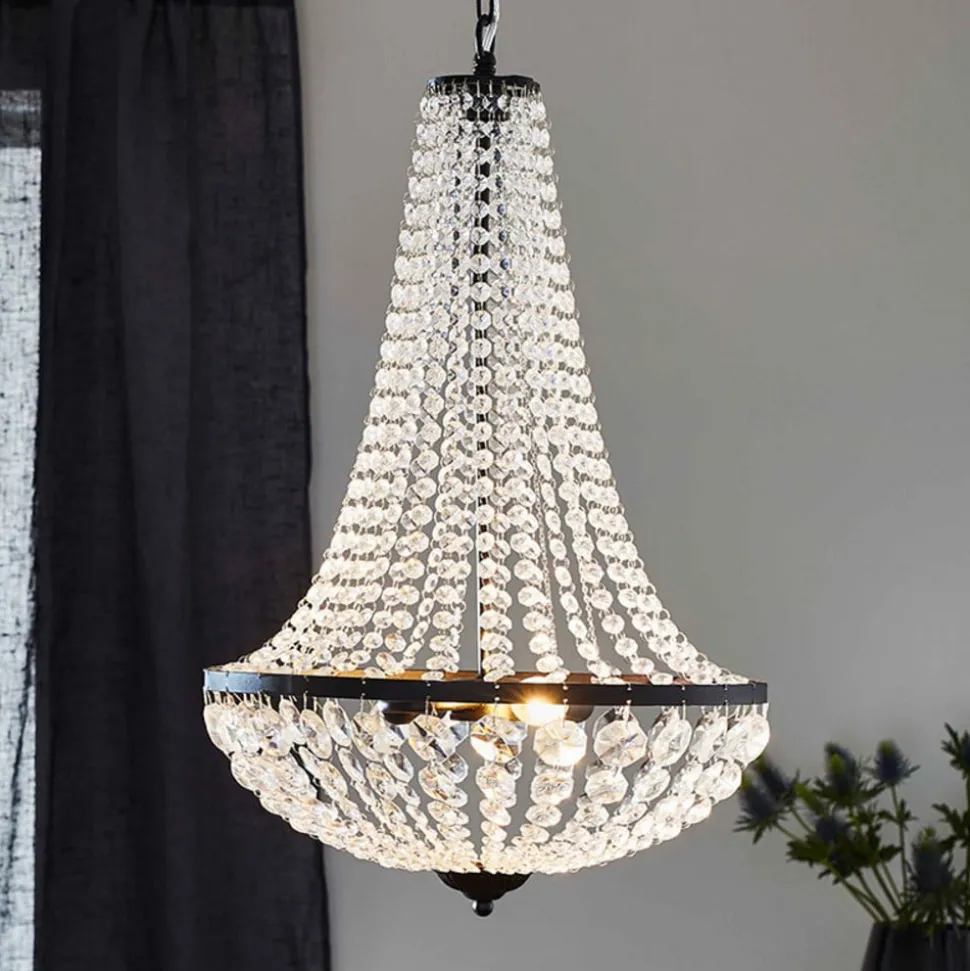 Kroonluchter Gränsö, zwart, IP20, Ø 40 cm