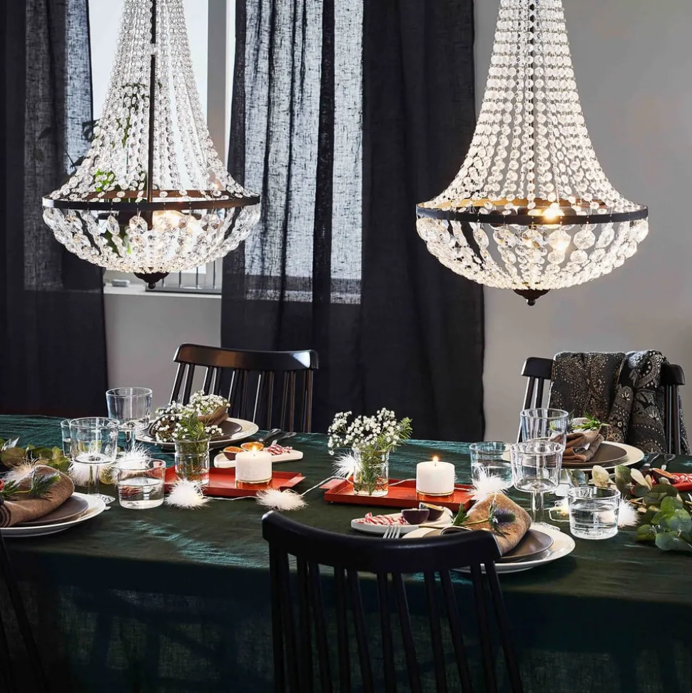 Kroonluchter Gränsö, zwart, IP20, Ø 40 cm