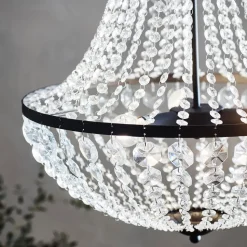 Kroonluchter Gränsö, zwart, IP20, Ø 50 cm