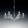 Kroonluchter ICARO, 6-lichts m. kristalglas, chroo