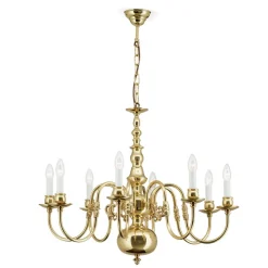 Kroonluchter IMKE, gepolijst messing, 8-lichts