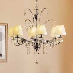 Kroonluchter Jacqueline, 6-lamps, wit