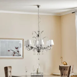 Kroonluchter Jacqueline, 6-lamps, wit