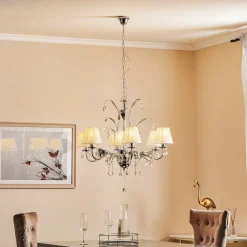 Kroonluchter Jacqueline, 6-lamps, wit