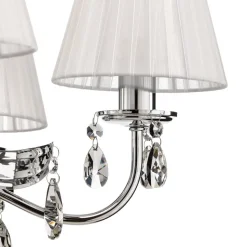 Kroonluchter Jacqueline, 6-lamps, wit