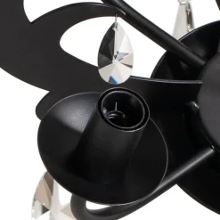 Kroonluchter Jane metaal zwart 5-lamps kristal