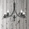 Kroonluchter Kandela, 5-lamps, zwart