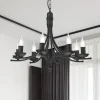 Kroonluchter Kandela, 8-lamps, zwart