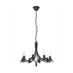 Kroonluchter Kandela, 8-lamps, zwart