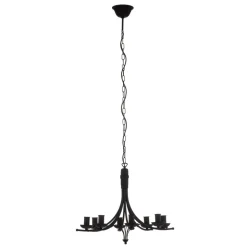 Kroonluchter Kandela, 8-lamps, zwart