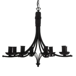 Kroonluchter Kandela, 8-lamps, zwart