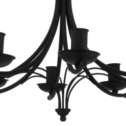 Kroonluchter Kandela, 8-lamps, zwart