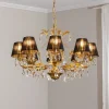 Kroonluchter Karen 8-lamps goud/zwart