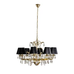 Kroonluchter Karen 8-lamps goud/zwart