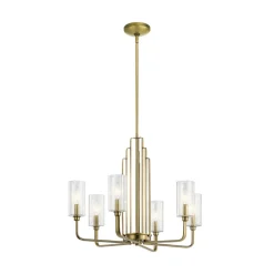 Kroonluchter Kimrose, 6-lamps, messing