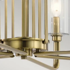 Kroonluchter Kimrose, 6-lamps, messing