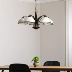 Kroonluchter Korfu, 5-lamps, Ø 68 cm, goudkleurig antiek