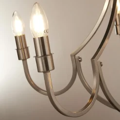 Kroonluchter Lodge, 5-lamps, zilver