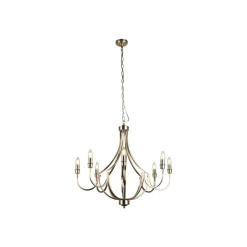 Kroonluchter Lodge, 8-lamps, zilver