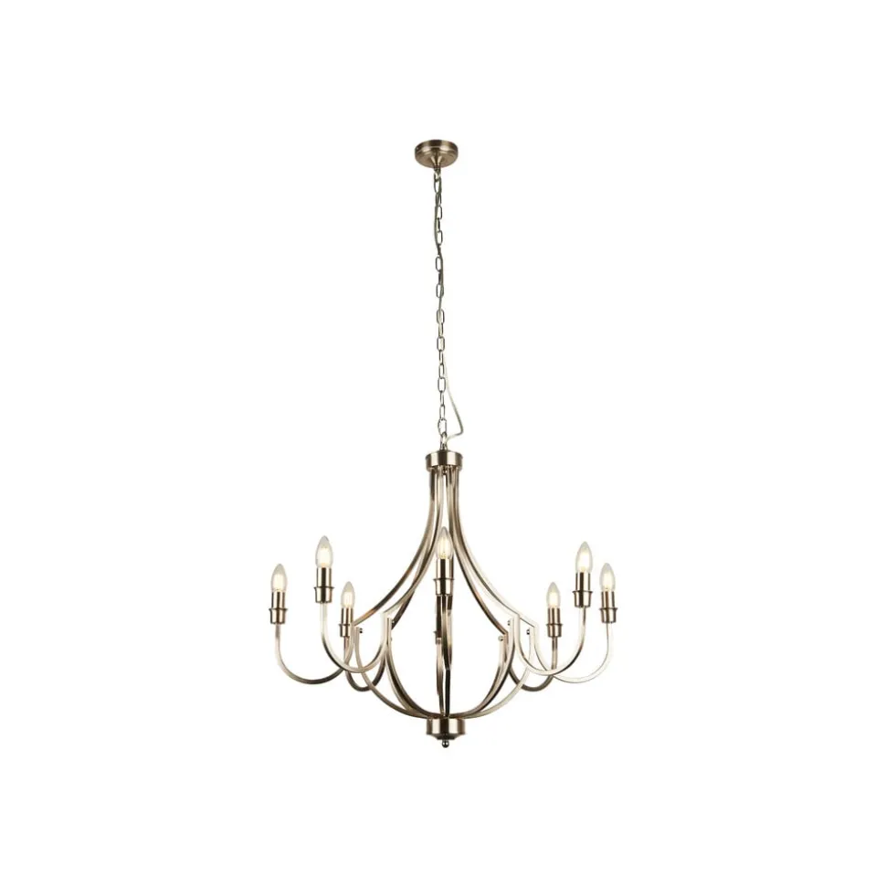 Kroonluchter Lodge, 8-lamps, zilver