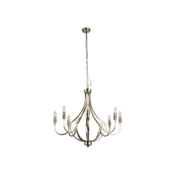 Kroonluchter Lodge, 8-lamps, zilver