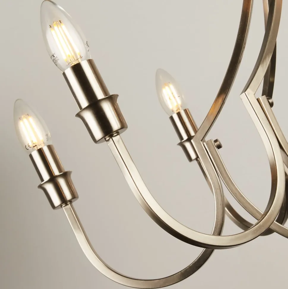 Kroonluchter Lodge, 8-lamps, zilver