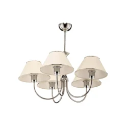 Kroonluchter Londen chroom/crème, 5-lamps