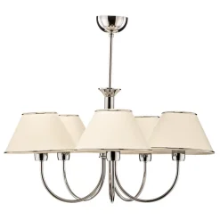 Kroonluchter Londen chroom/crème, 5-lamps