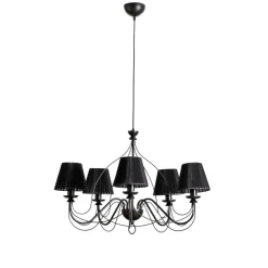 Kroonluchter Loris in zwart, 5-lamps