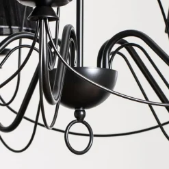 Kroonluchter Loris in zwart, 5-lamps