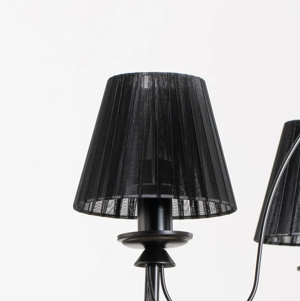 Kroonluchter Loris in zwart, 5-lamps