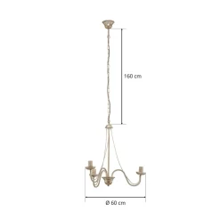 Kroonluchter Malbo 3-lamps in wit