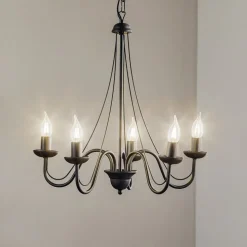 Kroonluchter Malbo 5-lamps in zwart