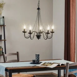 Kroonluchter Malbo 5-lamps in zwart