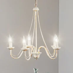 Kroonluchter Malbo 5-lamps in wit