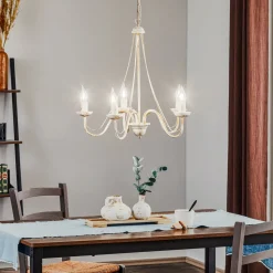 Kroonluchter Malbo 5-lamps in wit