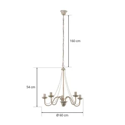 Kroonluchter Malbo 5-lamps in wit