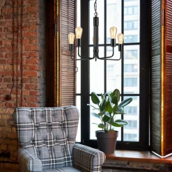 Kroonluchter Malou, 5-lamps, zwart