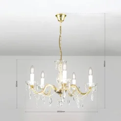 Kroonluchter Marie Claire kristalglas 5-lamps