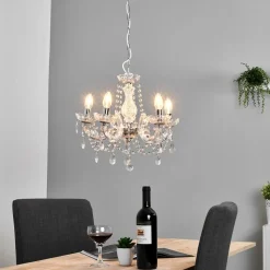 Kroonluchter Marie Therese, chroom, 5-lamps