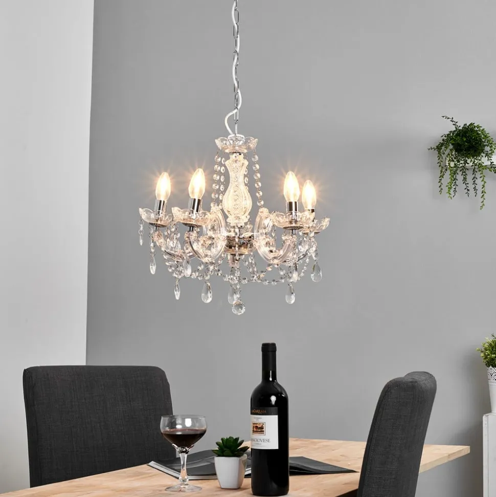 Kroonluchter Marie Therese, chroom, 5-lamps