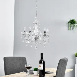 Kroonluchter Marie Therese, chroom, 5-lamps