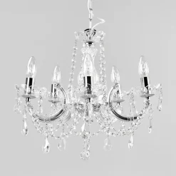 Kroonluchter Marie Therese, chroom, 5-lamps