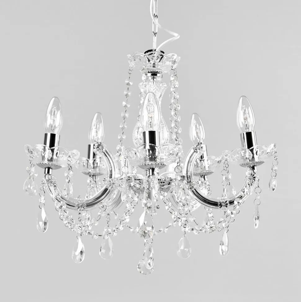 Kroonluchter Marie Therese, chroom, 5-lamps