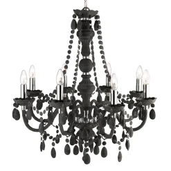 Kroonluchter Marie Therese, donkergrijs, 8-lamps