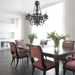 Kroonluchter Marie Therese, donkergrijs, 8-lamps